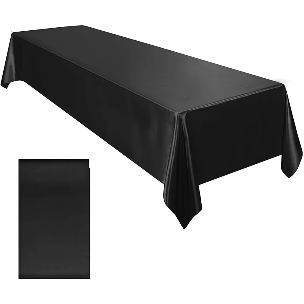 

Decor Table Cloth Decor Home Dining Table For Banquet Satin Tablecloth Shower Wedding 1 PCS 145x260cm 280g Banquet