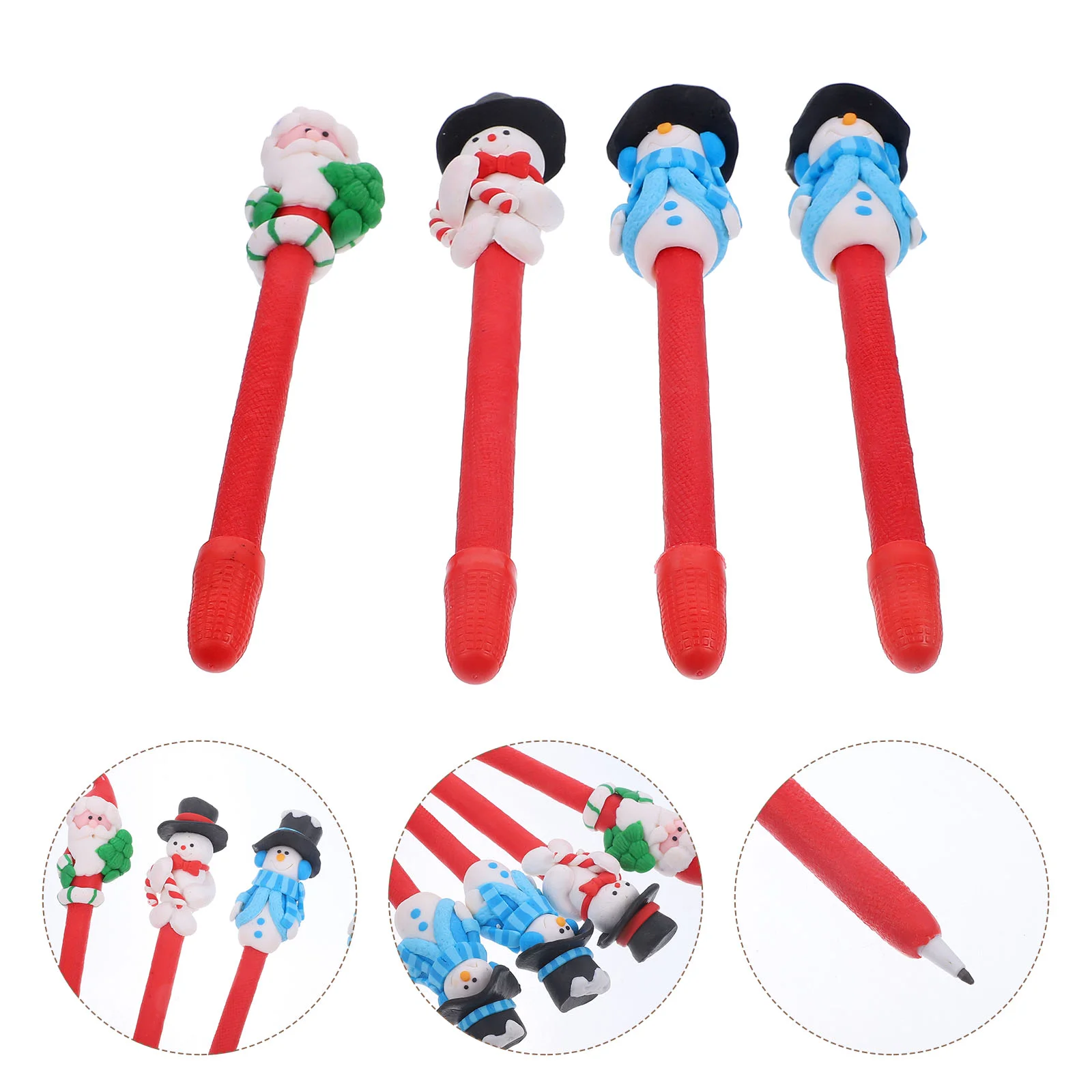 

4Pcs Christmas Element Writing Pens Students Stationery Note Taking Gel Pens for Students (Mixed Style)