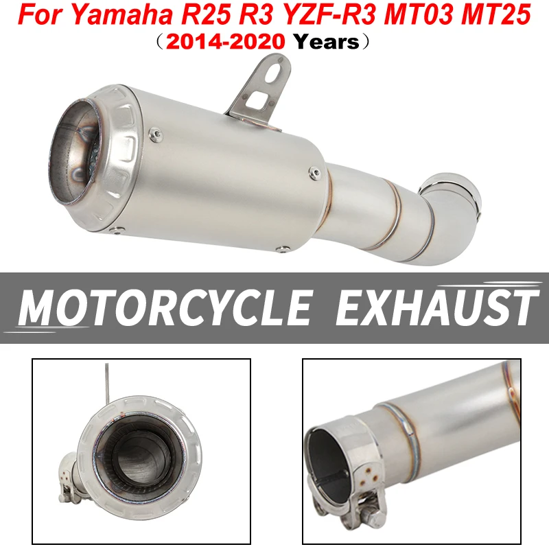 Slip On For Yamaha R25 R3 YZF-R3 R25 MT03 MT25 2014 - 2020 Motorcycle Exhaust Escape Modify Muffler Connection Middle Link Pipe