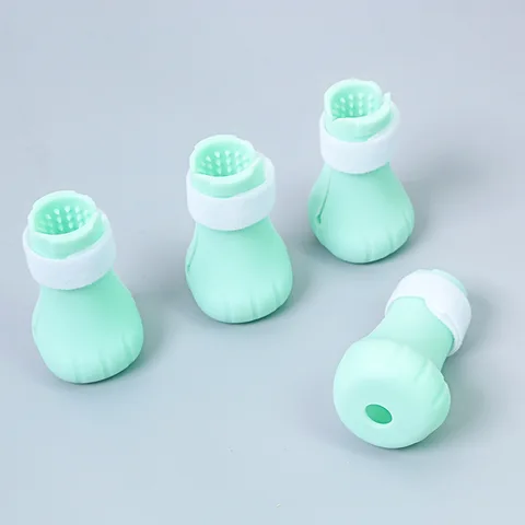 Набор для мытья кошачьих ног, обувь для мытья когтей против царапин и порезов, обувь для мытья кошачьих лап, защитные ботинки для кошек - изображение