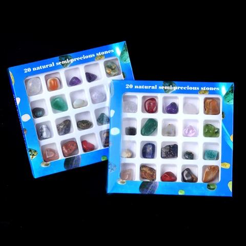 Набор кристаллов чакр, розовый кварц, 20 шт