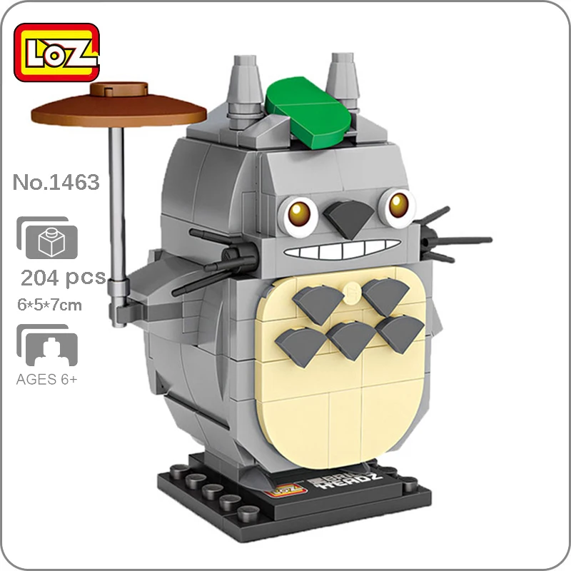 LOZ 1463 аниме Мой сосед Тоторо кот зонт листья животные кукла сделай сам мини-кубики