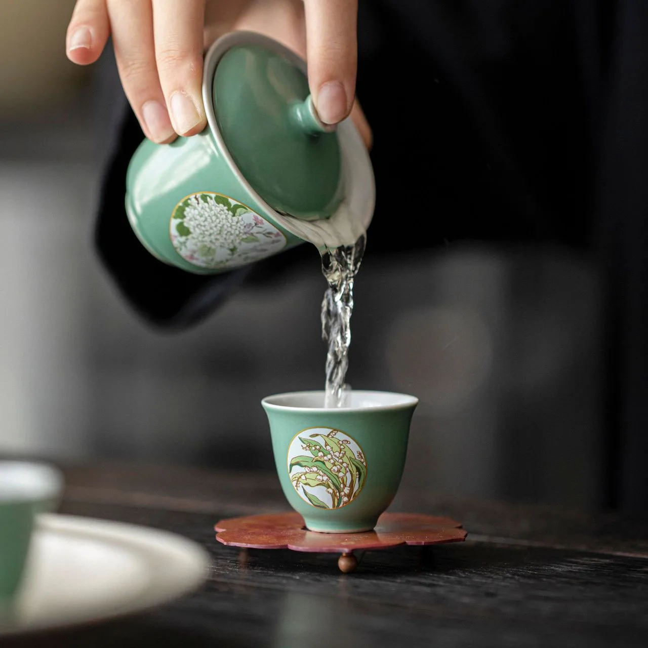 100 мл Бутик бирюзовый зеленый оконный чай Tureen Античная керамическая чайная