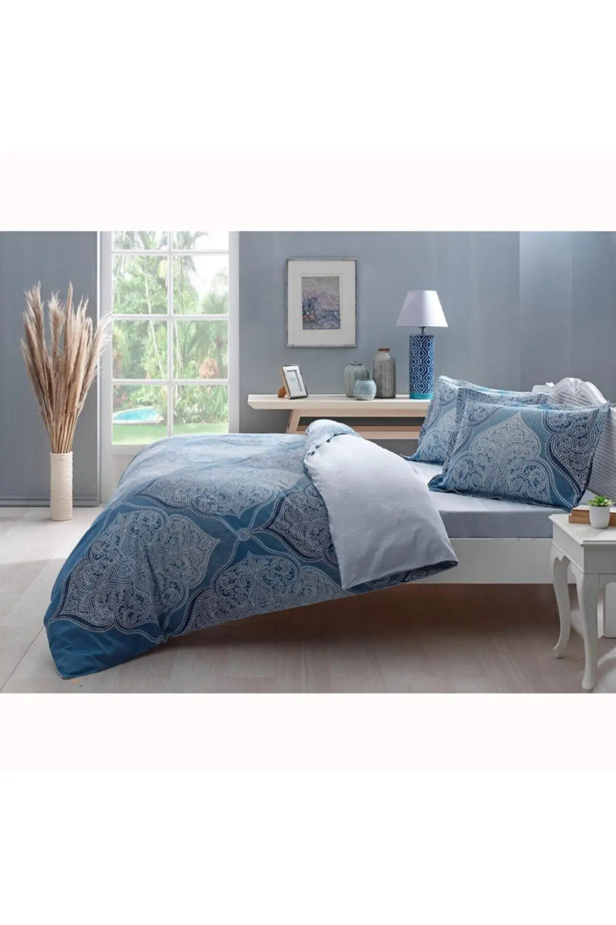 

Домашний текстиль Бирюзовый атласный двойной индивидуальный комплект пододеяльников Yasmin