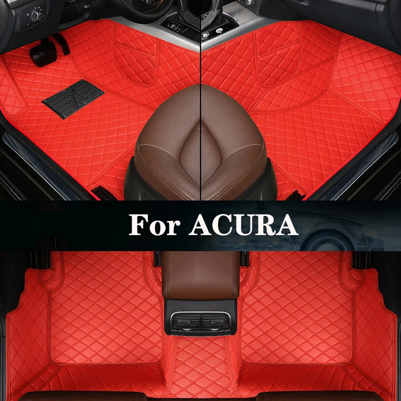 

New Side Storage Bag With Customized Leather Car Floor Mat For ACURA MDX(5seat) RDX ZDX RL TL CDX ILX TLX TSX RSX NSX Auto Parts