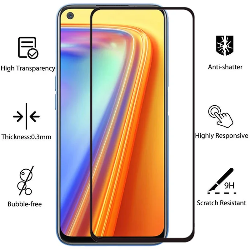Защитное закаленное стекло для realme 7 4g 5g Защита экрана realme7 realmi7 пленка realmi reame relme