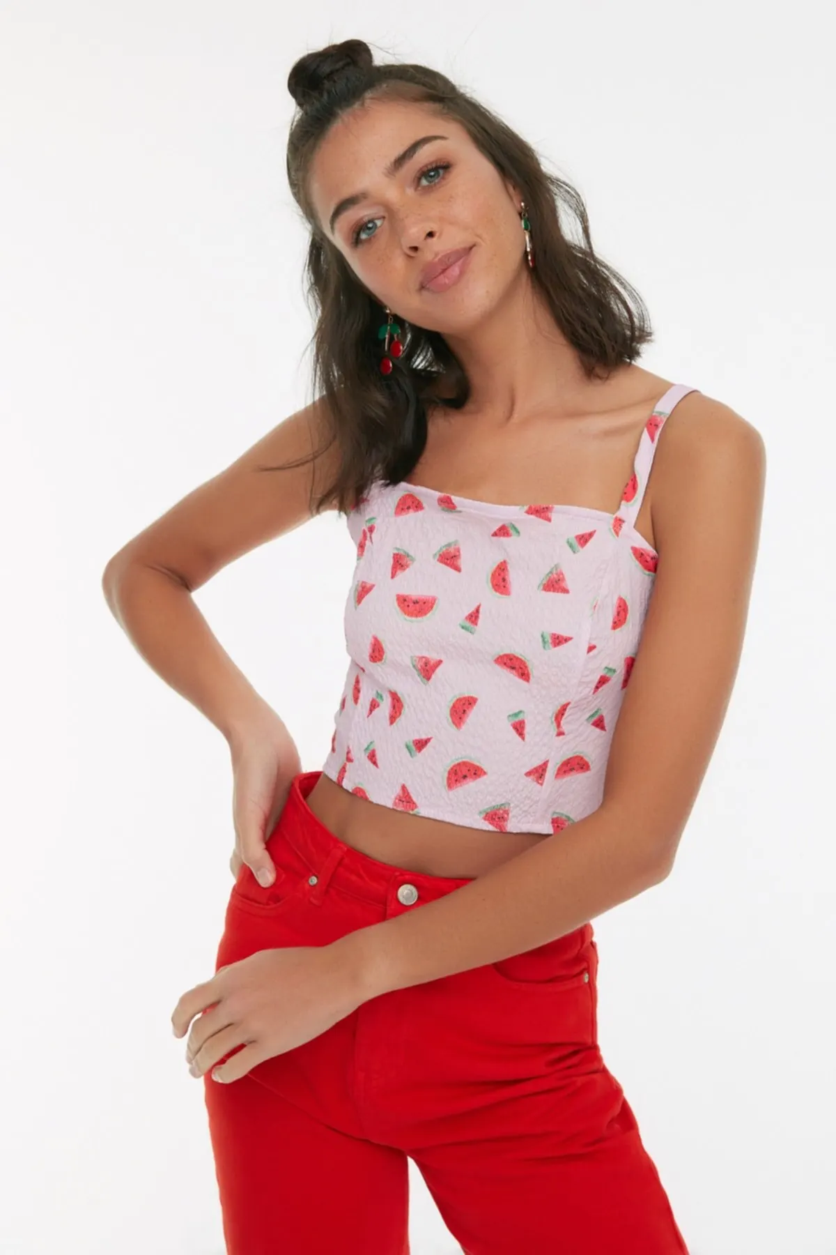 

Women's Summer Crop Top Blouse Pink Strap Blouse Summer Women Casual Tank Top Vest Blouse