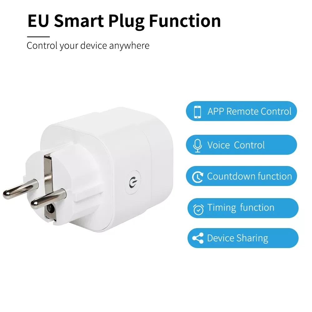 

Smart Zigbee Plug 16A EU Outlet 3680W Power Monitor Timer Meter Compatiable With Alexa zigbee2mqtt Home Assistant Hub