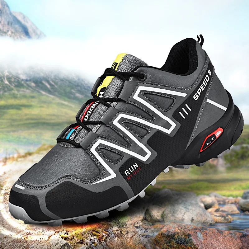 

Спортивная обувь на открытом воздухе, мужские дышащие походные кроссовки, оригинальные нескользящие кроссовки для скалолазания, большой р...