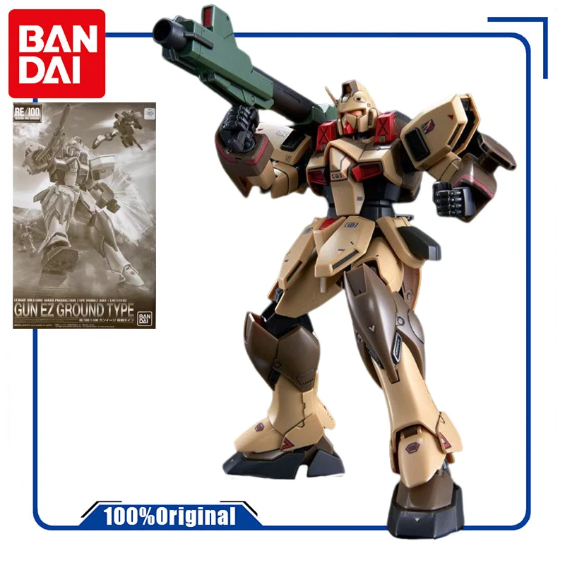 

Bandai Original Model Kit GUNDAM RE GUN EZ GROUND TYPE 1/100 Anime Action Figure Assembly Model Toys Robot Gifts for Boys