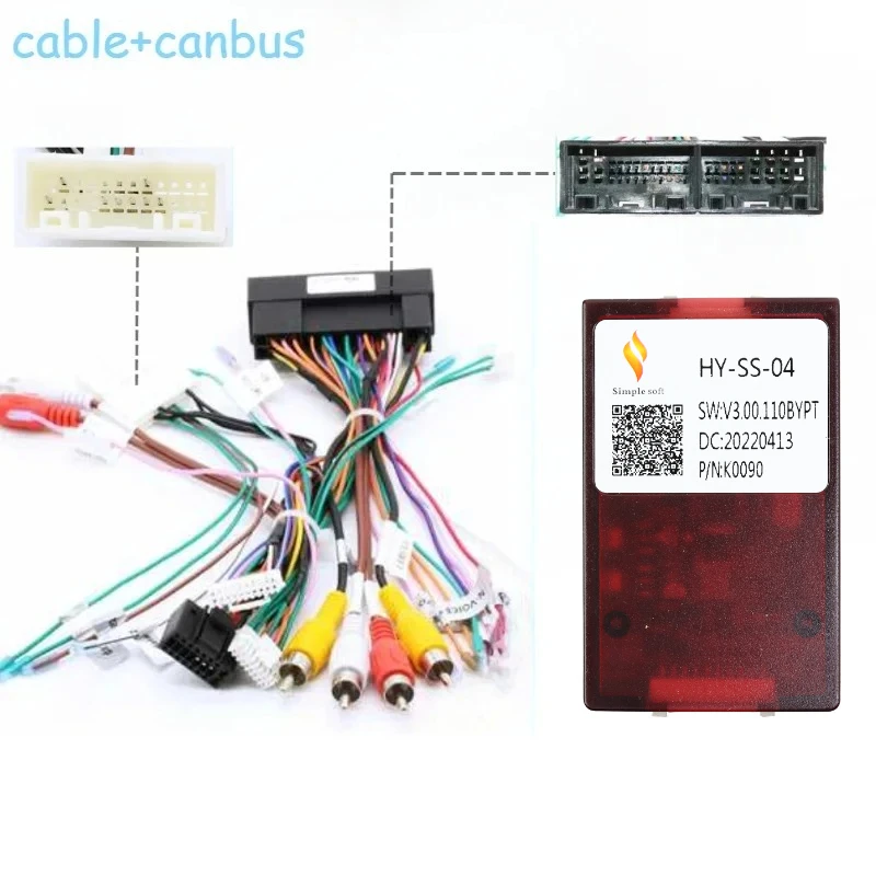 

MAMSM 16-контактный автомобильный радиоприемник Canbus для Hyundai Santa Fe 3 IX45, Android декодер, жгут проводов, адаптер, кабель питания HY-SS-04