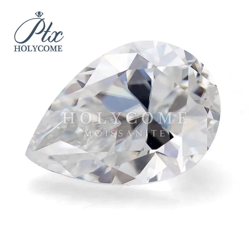 

Holycome Moissanite 3x5-12x16mm GRA Certificated DEF VVS1 OEM ODM ORDER Pear Brilliant Cut Synthetic Gemstone Jewelry Making