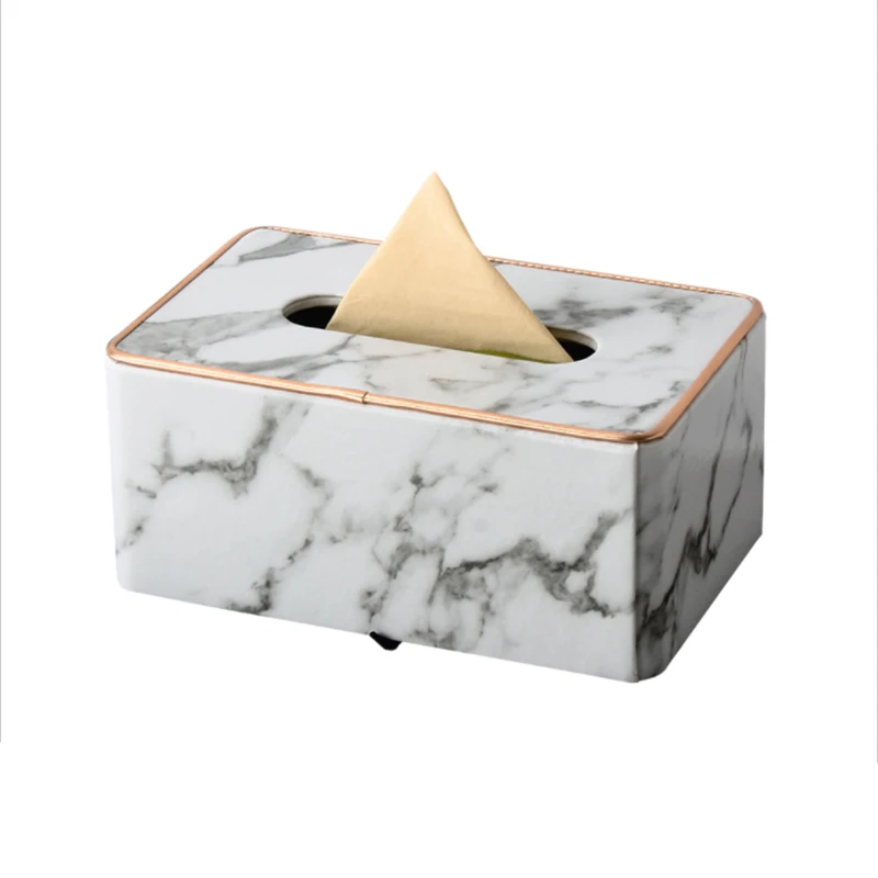 

AT14 Marble Phnom Penh Tissue Box Desktop Toilet Napkin Tissue Holder Desktop Tissue Protection Box Metal Frame Tissue Box