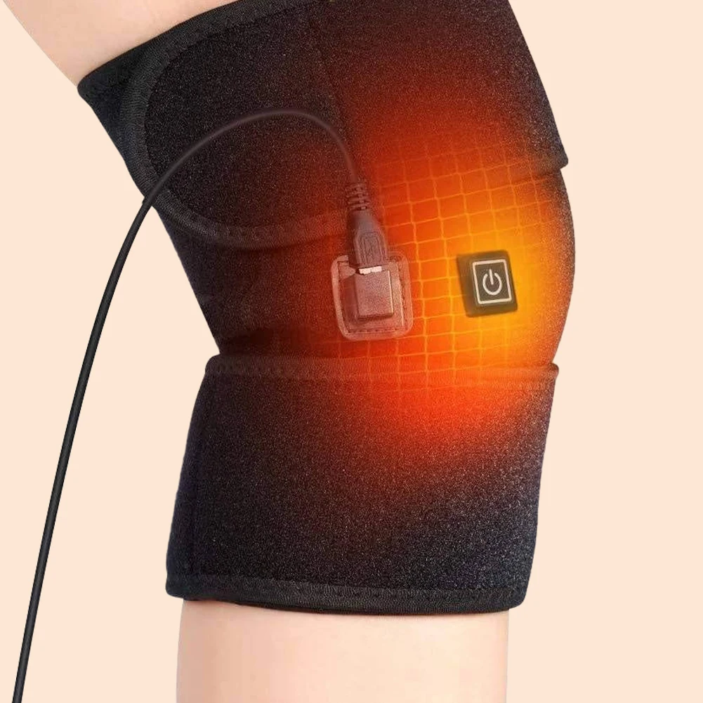 

Electric Hot Compress Knee Pad 5V USB/Type-C Charging Knee Heating Pad 3 Heat Levels Leg Knee Warmer for Knee Joint Pain Relief