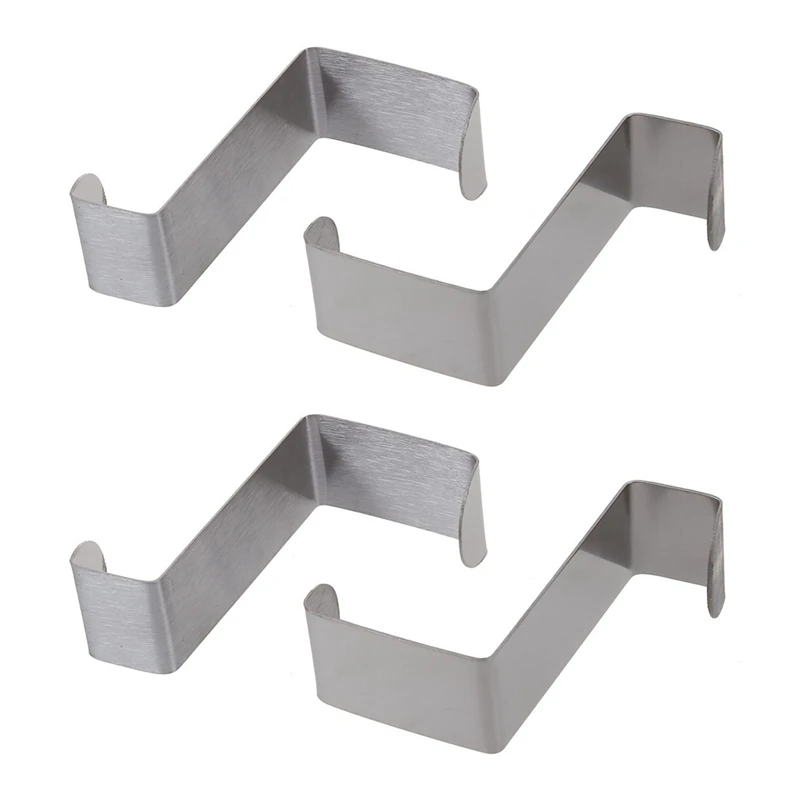 

Household Drawer Stainless Steel Over The Door Hook 4 Pieces