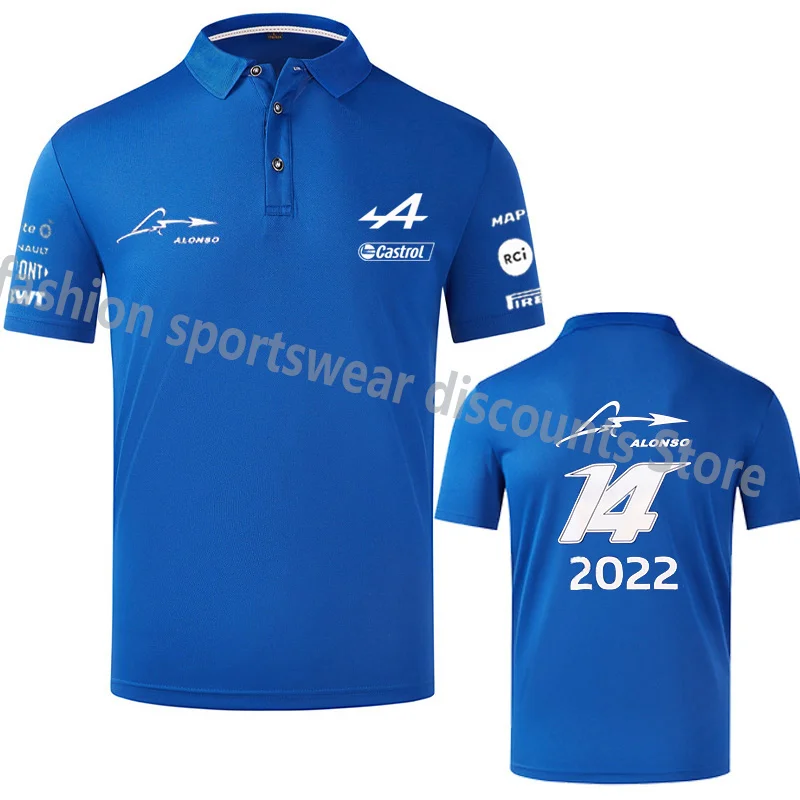 

2021 Season Motorsport Alpine F1 Team ARacing T-Shirt White Black Breathable Teamline Short Sleeve Polo Shirt Car Fan Clothing