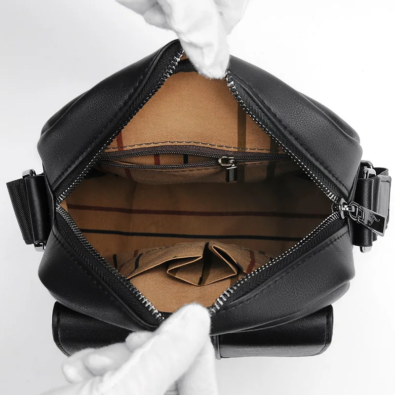 Business PU Leather Men's Shoulder Bag Husband Multi-function Crossbody Messenger Bag Luxury Male Handbag Sling Bag For Man