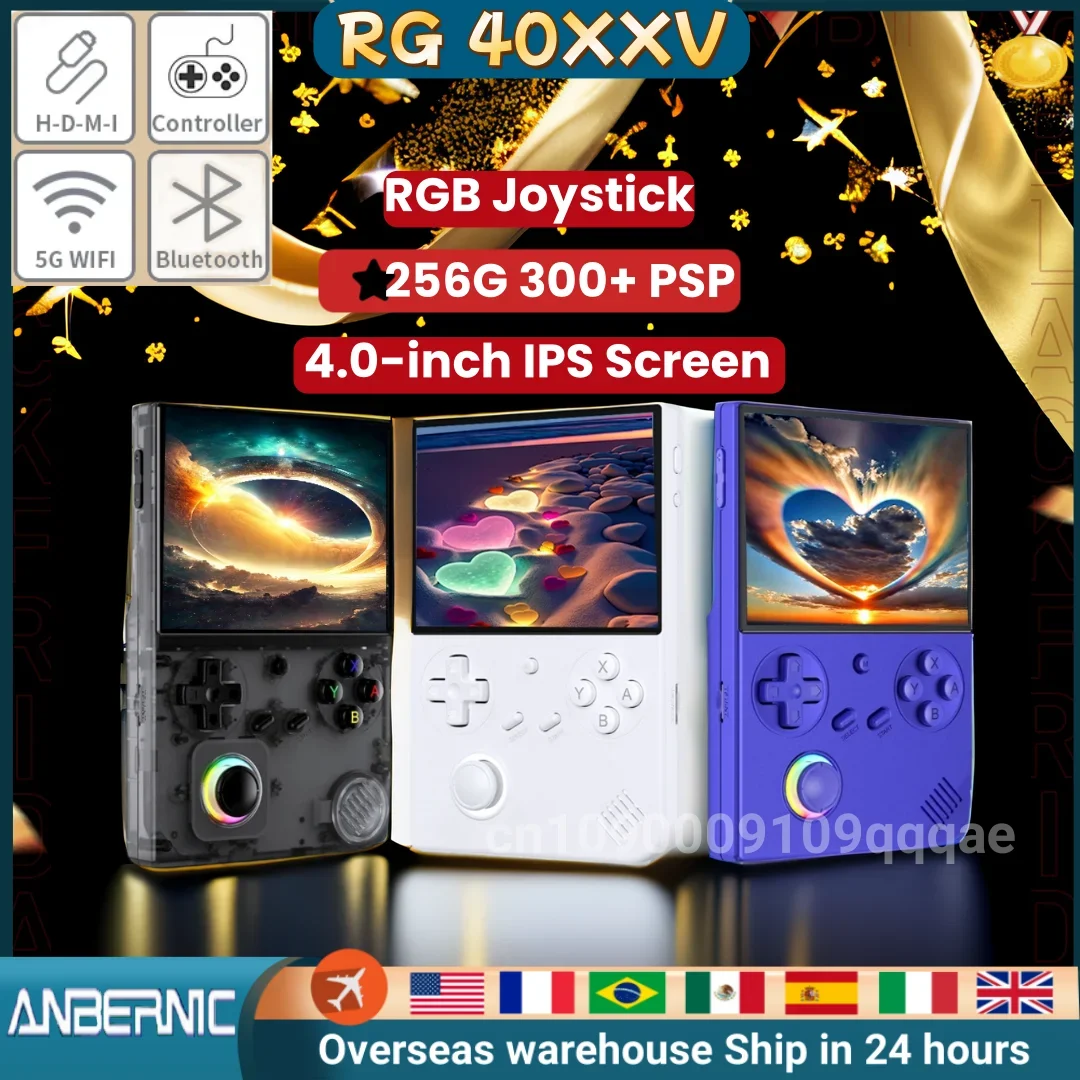 ANBERNIC RG40XXV Ретро портативная игровая консоль Linux 64-битная система с RGB-подсветкой 5G