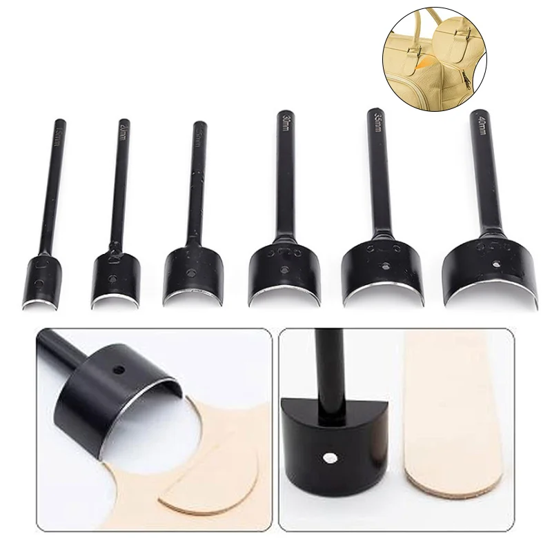 

1 шт. 15-45 мм полукруглая Пробивка сшивка вырез черный ремень хвост вырез неглубокий полукруглая резка 1/2 полукруглая кожаная угловая резка