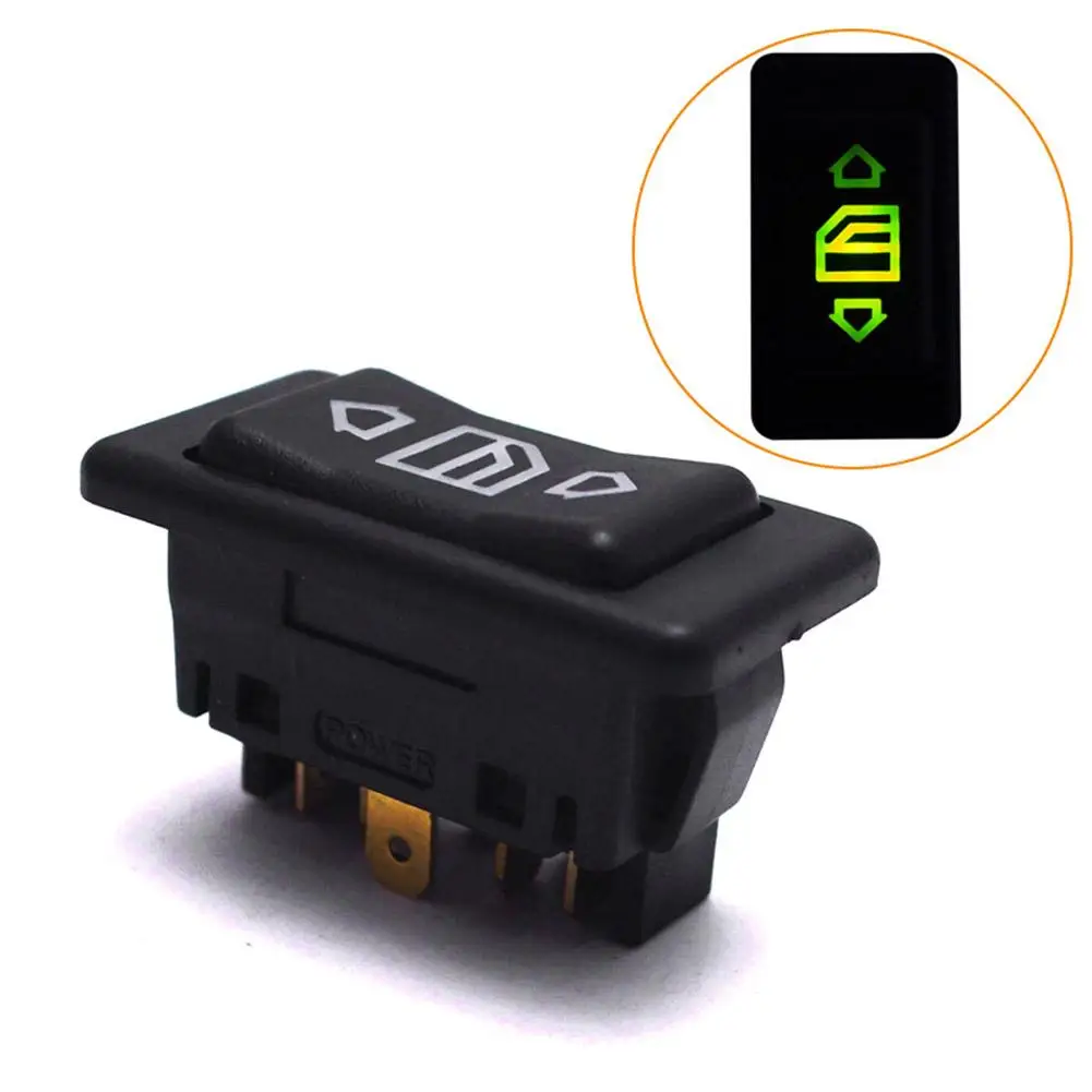 

12V/24V 20A 6Pin Auto Electric Power Window Switch Button for All Autos with Green LED Light Car Button Switch Dropshipping