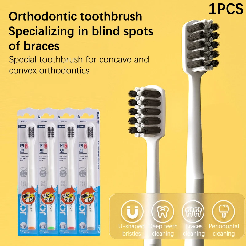 

Soft Bristle Orthodontic Toothbrush For Clean Orthodontic Braces Adult Orthodontic Dental Tooth Brush Concave And Convex Design