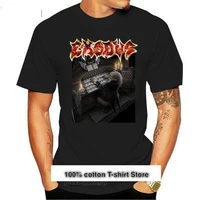 camiseta negra de calidad para hombre camisa de manga corta con estampado de exodus tempo of the damed cuello redondo 032708
