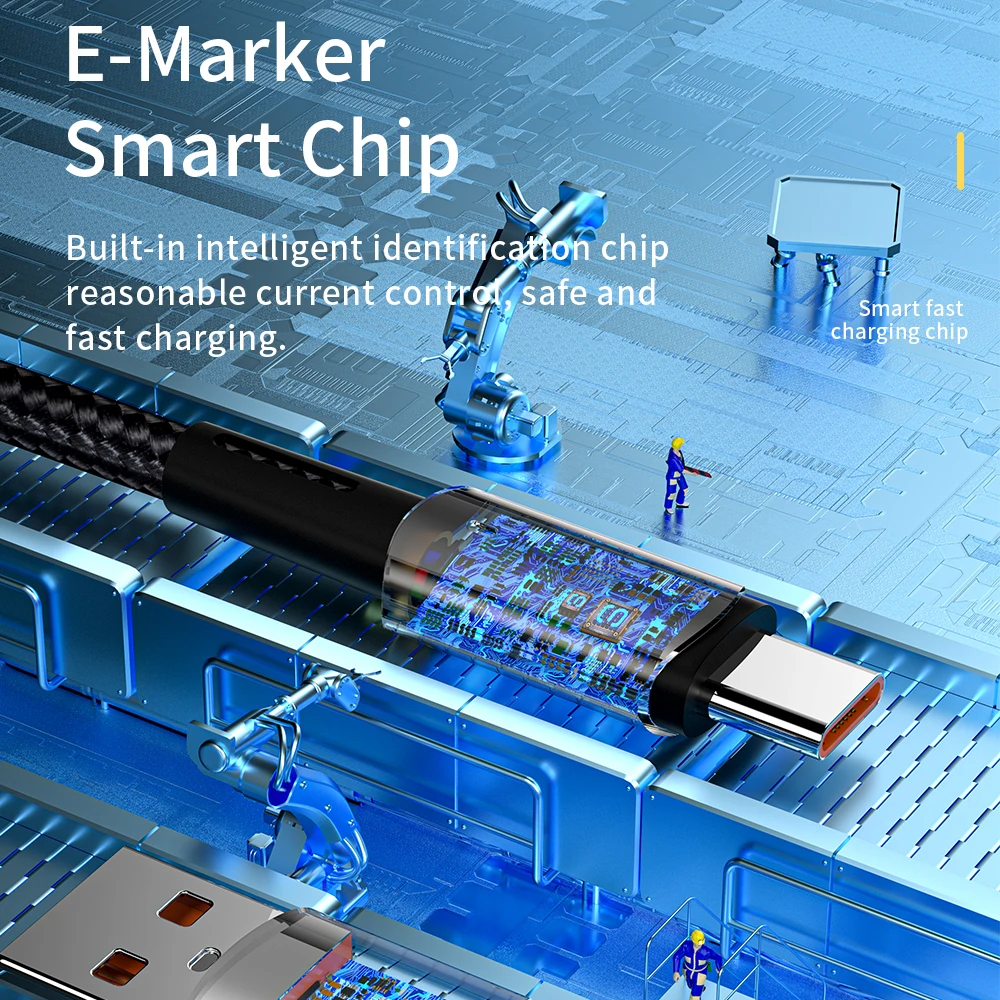 Кабель зарядный Essager 7A/100 Вт USB Type-C 100 |