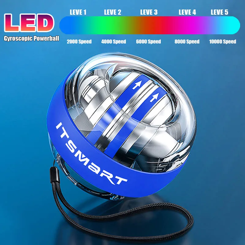 

LED Gyro Ball Gyroscope Powerball Autostart Range Gyro Power Wrist Ball Arm Hand Muscle Force Forearm Trainer Fitness Equipment