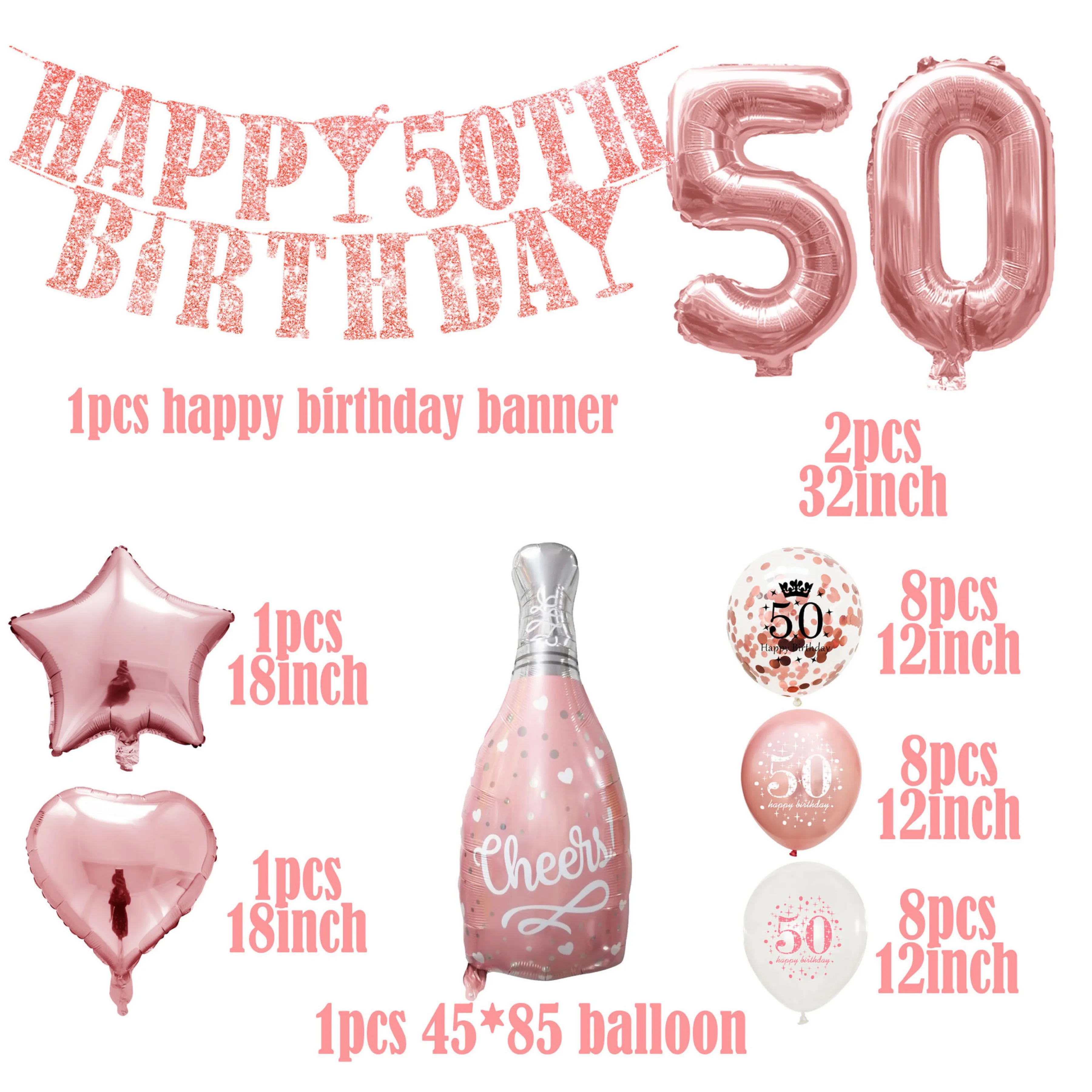 Гирлянда из мишуры с конфетти для взрослых 50 |