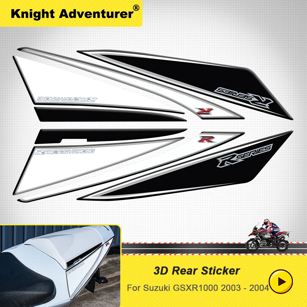 

Задние Обтекатели для мотоциклов, наклейки подходят для Suzuki GSXR1000 GSXR 1000 GSX-R1000 2003 2004 K3 K4, защитные декоративные наклейки в комплекте