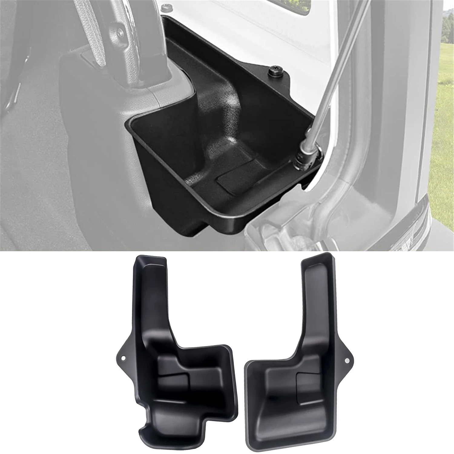 

Jeep Wrangler JL JLU Sahara Rubicon 4 Двери 2018-2023 Автомобильный Органайзер Для Хранения В Заднем Багажнике Черный ABS Акс...