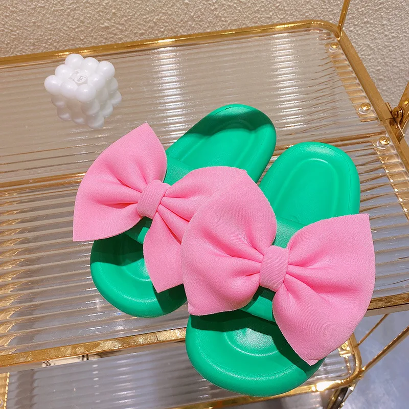 New Arrivals Fashion Casual Summer Women Slippers Space Cotton Bow EVA Soft Sole Indoor Home Beach Ladies Sandals Slides Shoes