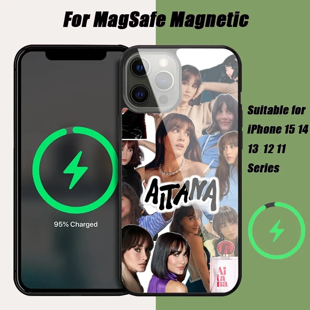 A-Aitana Singer Portrait Phone Case For IPhone 16 15 14 13 Pro Max 11 12 Mini Alex Mirror Magsafe Wireless Charging Cover
