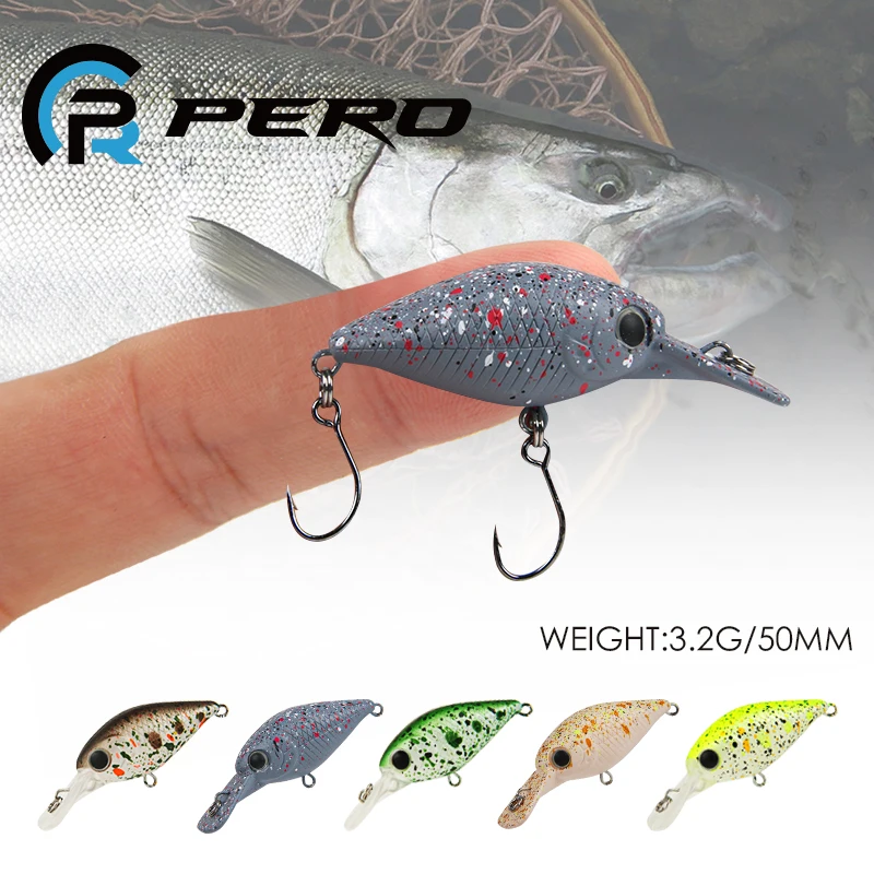 

PERO Trout Fishing Crankbait 50mm 3.2g Flowing Trout Lures Crank River Wobblers Spinning Artificial Baits Fishing Trout Chile