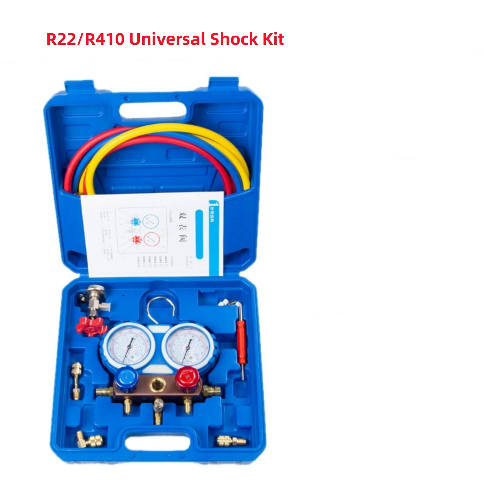 

RV65F автомобильный A/C фторированный манометр, R22/R410 Универсальный Двойной манометр клапана противоударный комплект