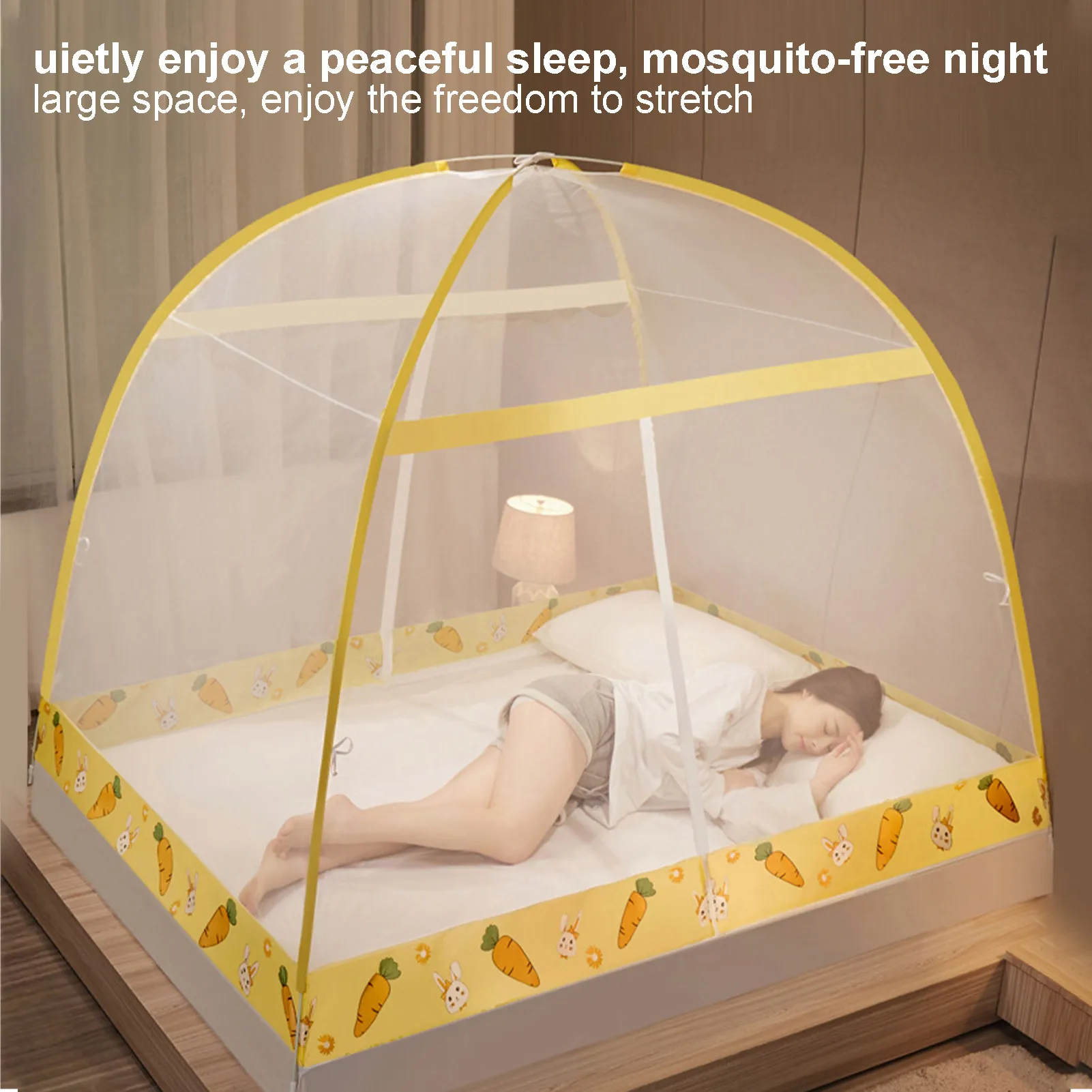 New Arrival Pop Up Camping Tent Bed Canopy Mosquito Net Full Queen King Size Netting Bedding Mongolian Yurt Mosquito Net