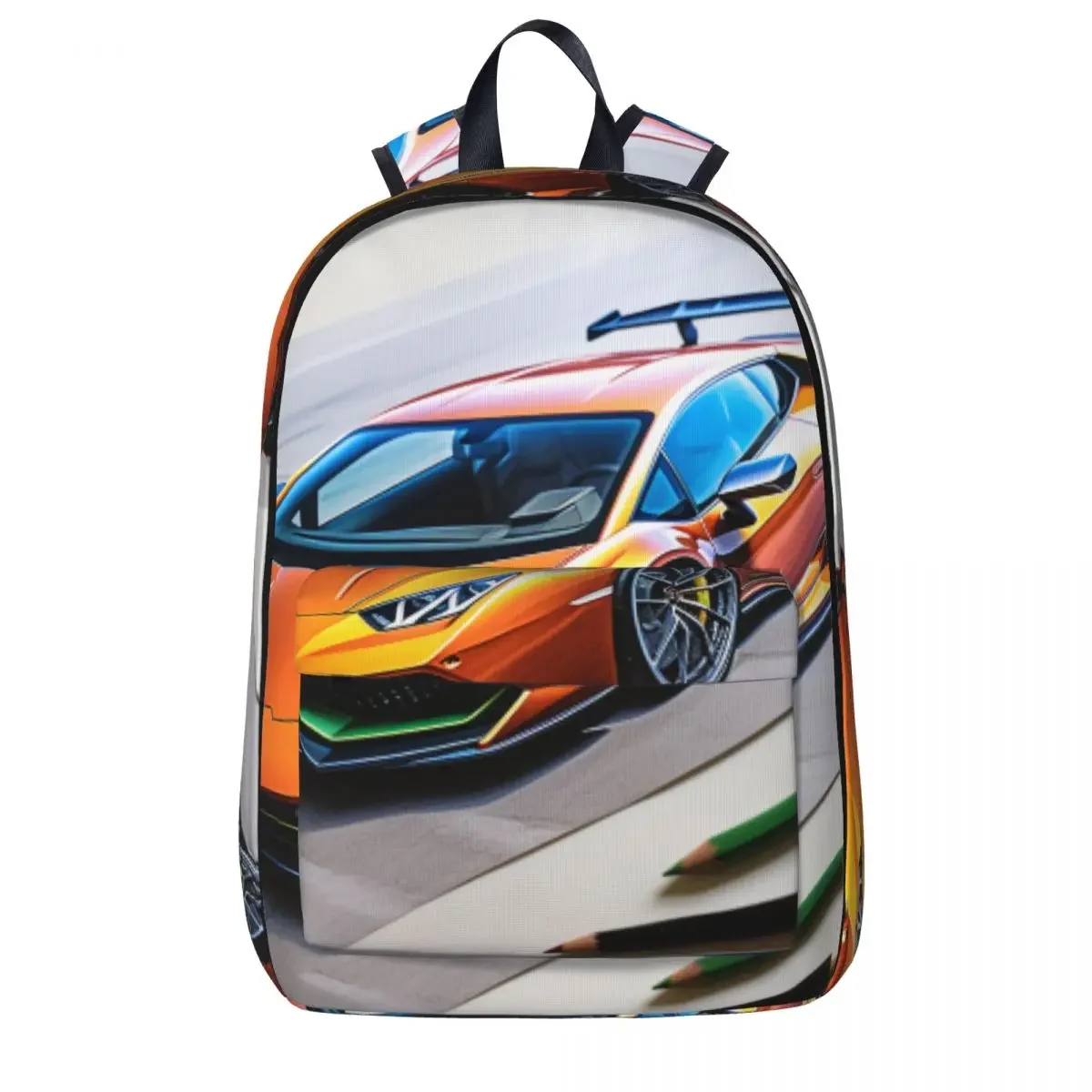 

Noble Sports Car Backpack Colored Cartoon Pencil Art Hiking Backpacks Women Men Custom Pattern School Bags Fashion Rucksack
