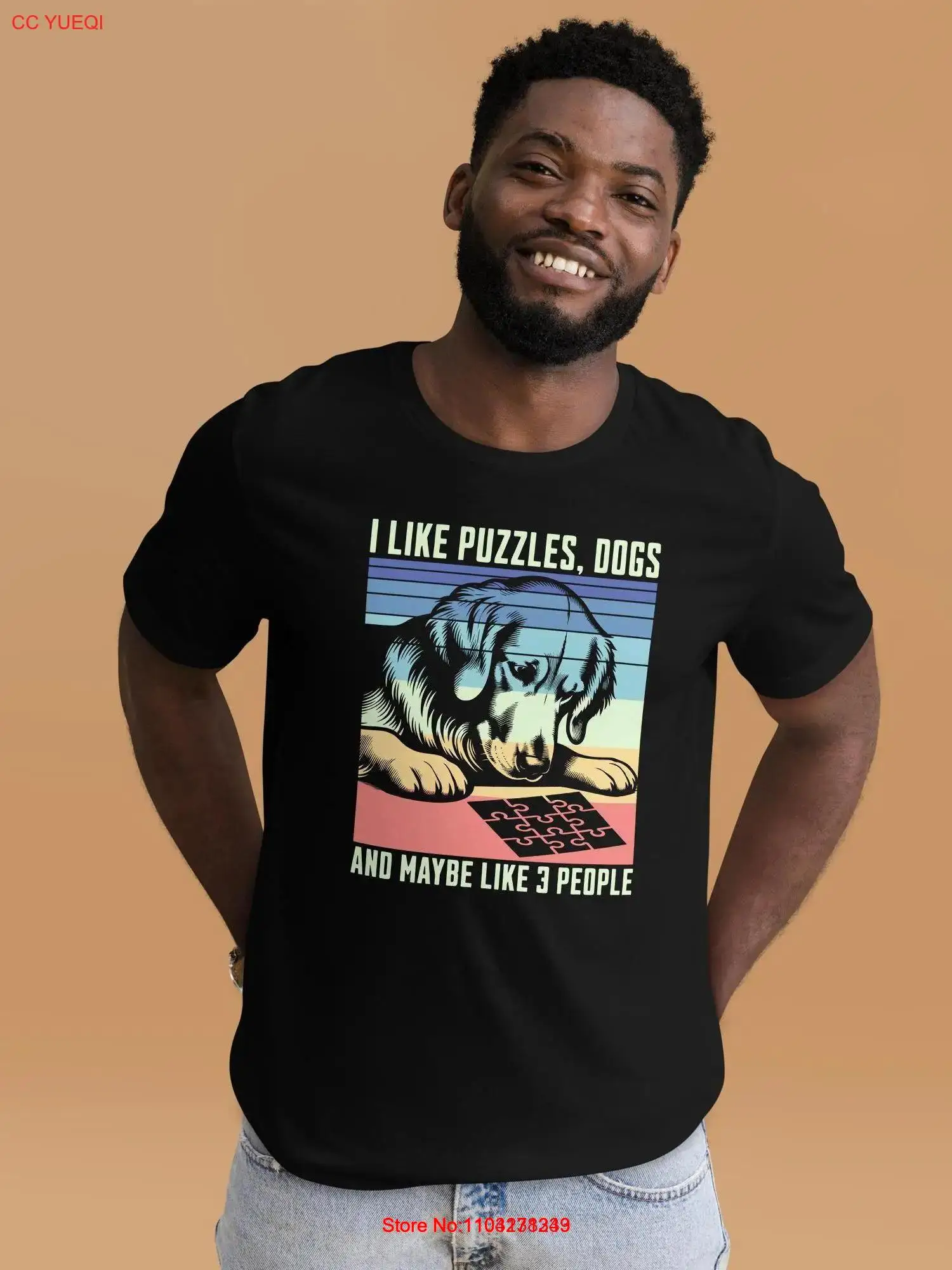 Забавная футболка-пазл Я люблю пазлы собаки и могут быть 3 человека кусочки