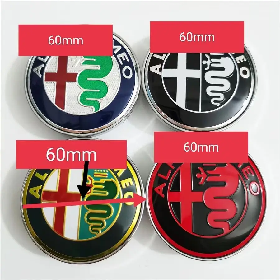 

4pcs 60mm Alfa R-omeo Giulietta Spider GT Giulia Mito Auto Car Wheel Center Hub Caps Badge Wheel Dust-proof covers logo