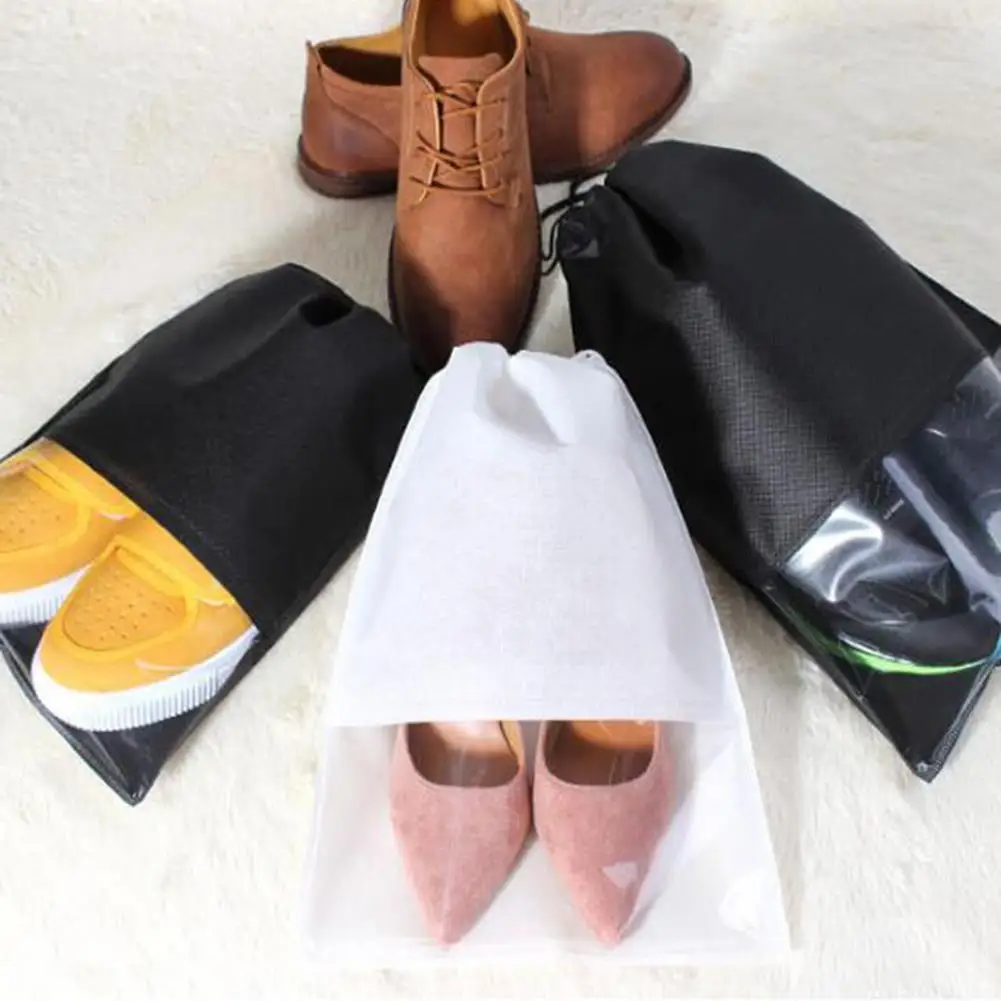 

Travel Shoes Bags For Women Men Dustproof Cover Shoes Bags Non-Woven Travel Beam Port Shoes Storage Drawstring Bags
