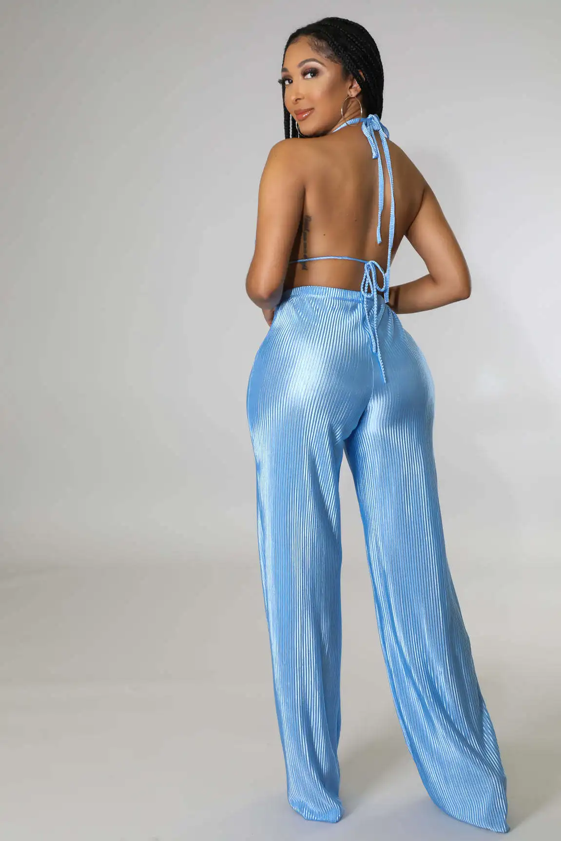 SeigurHry Женский комплект из 3 предметов рубашка с галстуком + широкие брюки