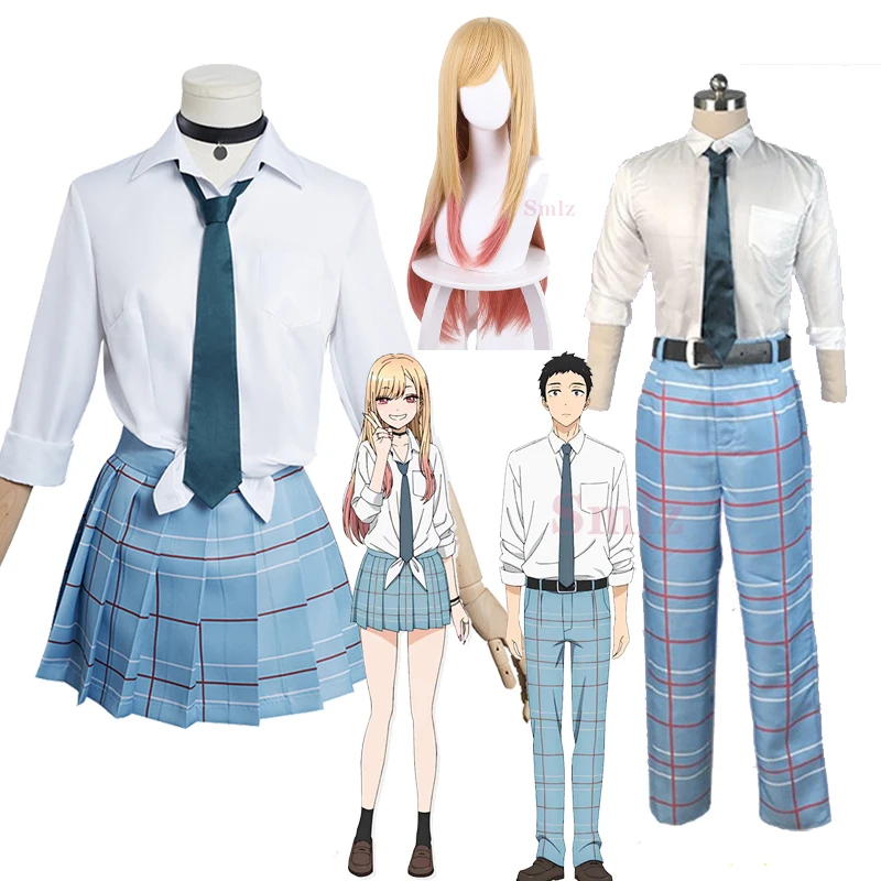 

Anime My Dress-Up Darling Marin Kitagawa Wakana Gojo Cosplay Costume Shirt Tie Skirt Pants Suit JK School Uniform Halloween