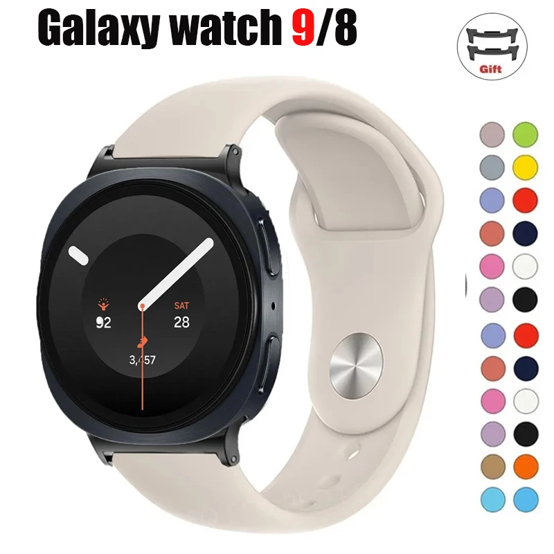 Фото Новый силиконовый ремешок для Samsung Galaxy Watch 9 8, ремешок 40 мм, 44 мм, спортивный браслет, браслет для Galaxy Watch 8 Classic 46 мм, аксессуары №1