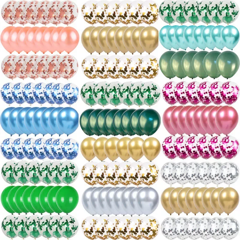

12inch Metallic Balloons Gold Confetti Balloons Chrome Balloons Birthday Party Decorations Adult Wedding Decor Globos