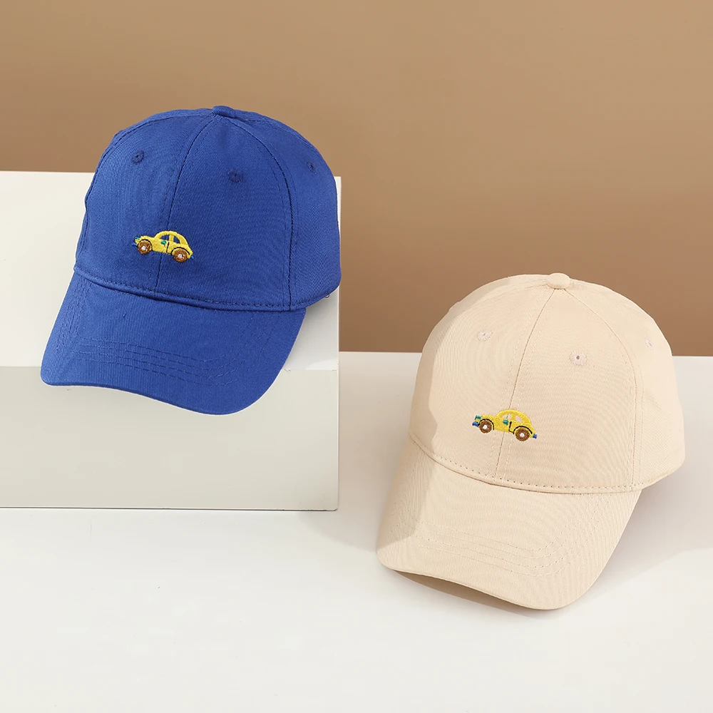 Весенне-осенняя детская бейсбольная кепка с мультяшной вышивкой автомобиля
