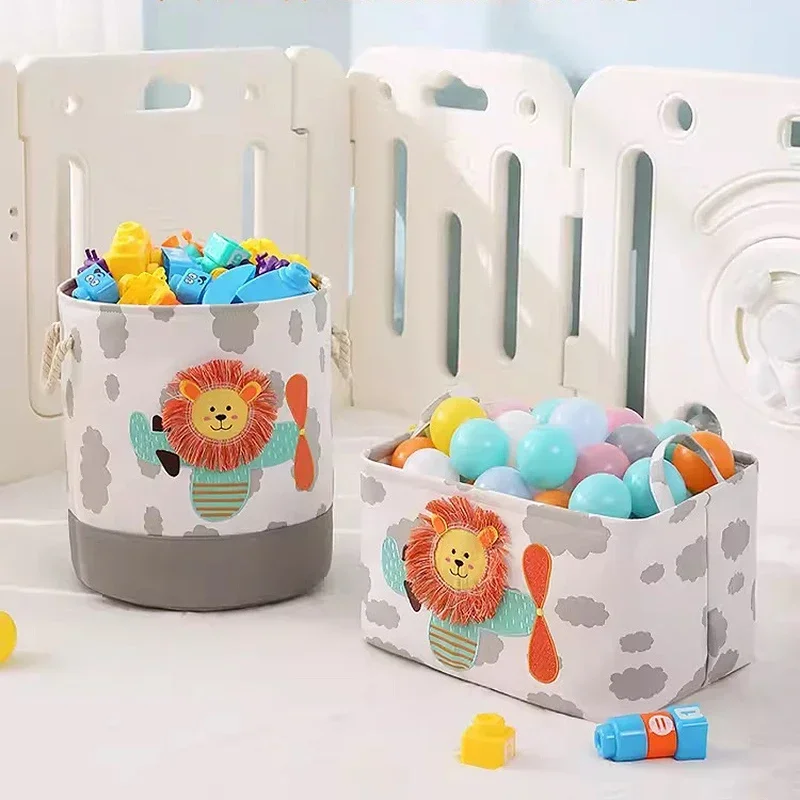 

Cartoon Animal Folding Storage Basket Fabric Wardrobe Office Bedroom Closet Toy Storage Laundry Basket Storage Organizer