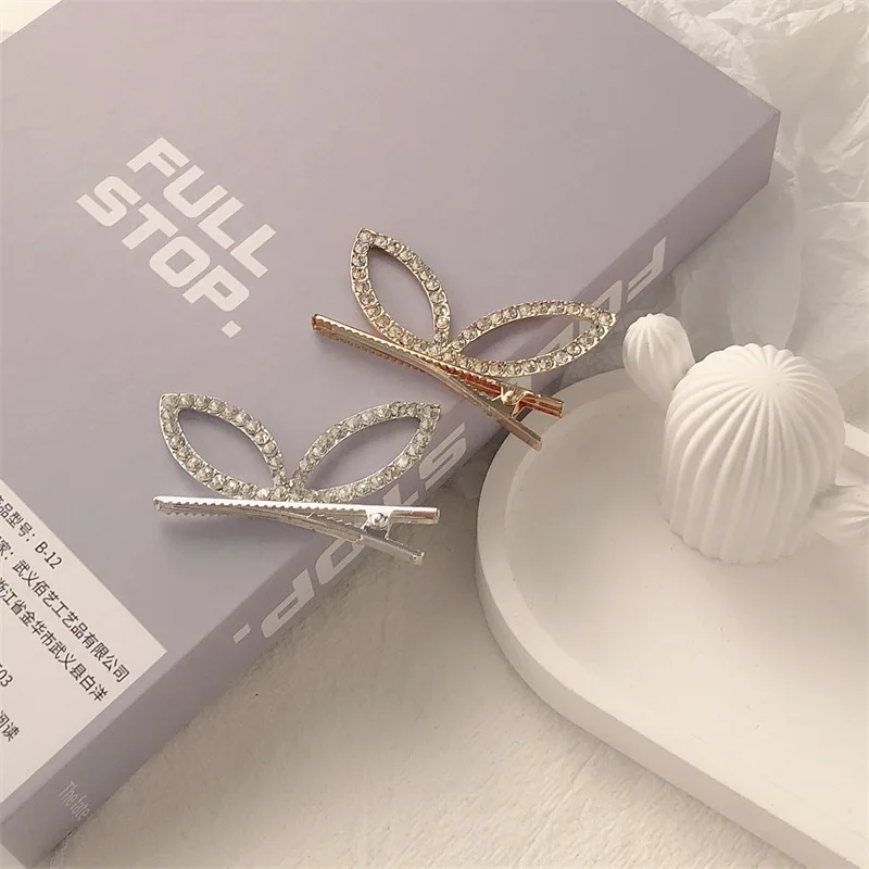 Женские милые шпильки для волос с жемчужинами Мультяшные кроличьи уши стразы