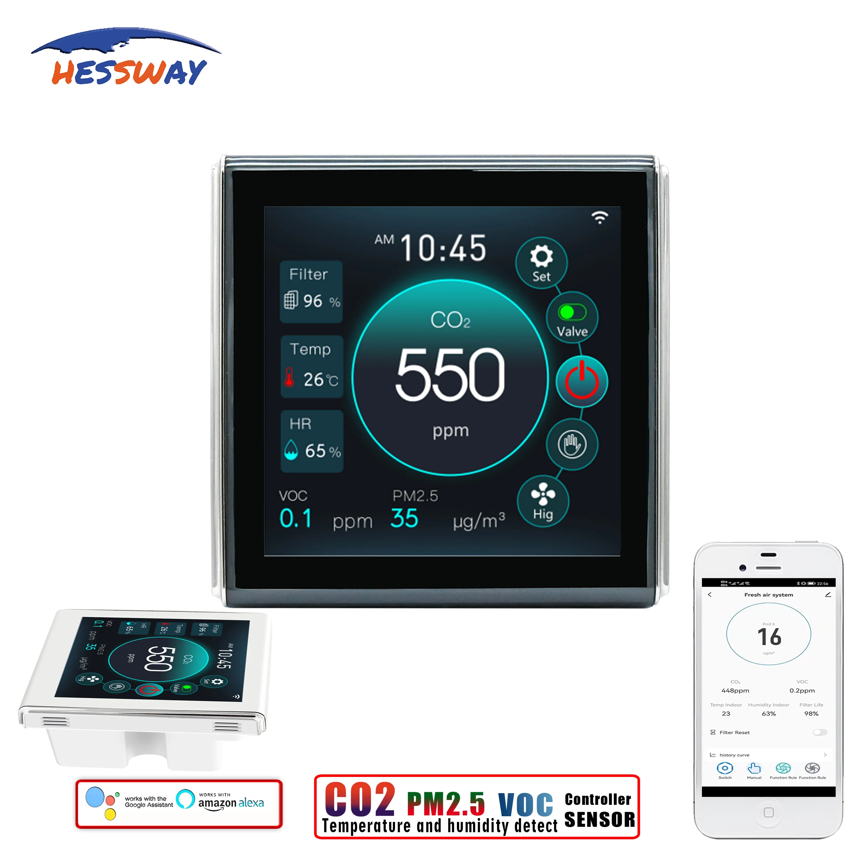 Смарт-датчик CO2 PM2.5 и VOC для измерения температуры влажности |