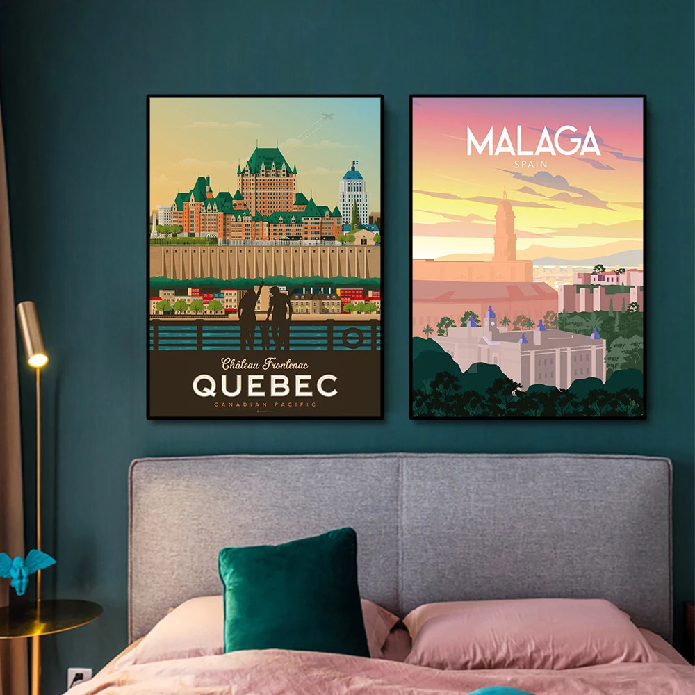 Постеры в минималистическом стиле с изображением города Чикаго Лондона