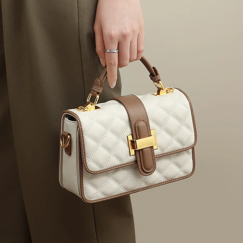 Women's Bag New Style Bag Chain Crossbody Bag High Grade Light Luxury Leather Handheld Small Bag Women's Handbag Clutch Purse